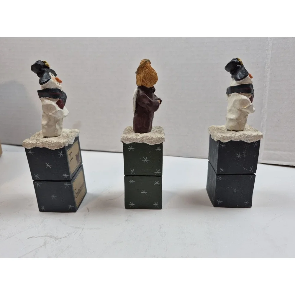 Vintage Christmas‎ Spreader Set Snowman Angel Resin Handle Stainless Steel 3pc